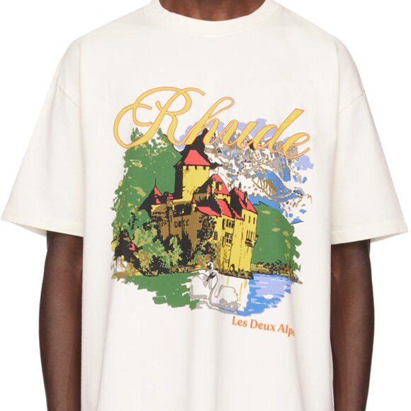 NEW RHUDE Off-White 'Chateau Alpes' T-Shirt SIze L